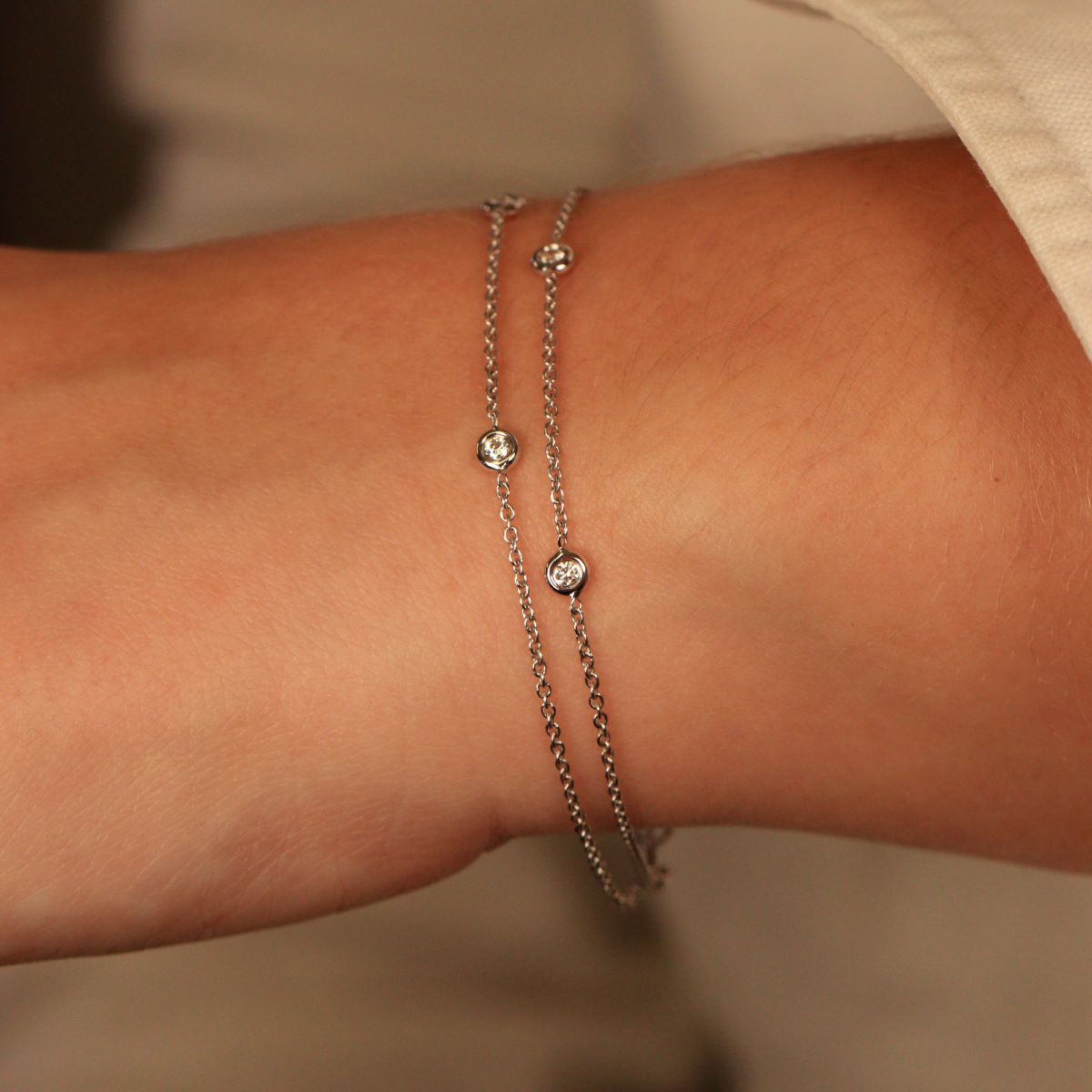 Bezel diamond bracelet