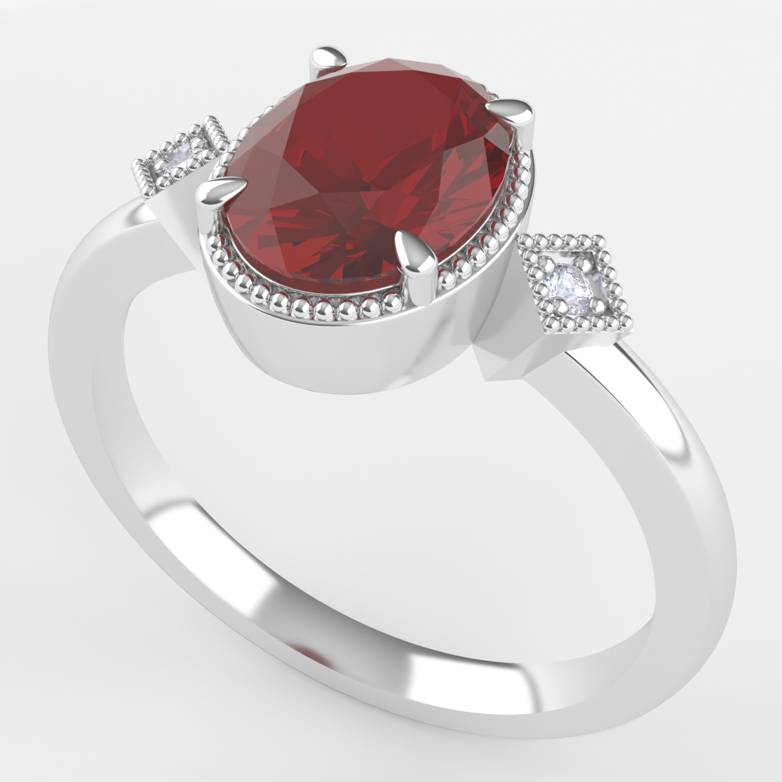 Taylor Swift inspired red garnet engagement ring