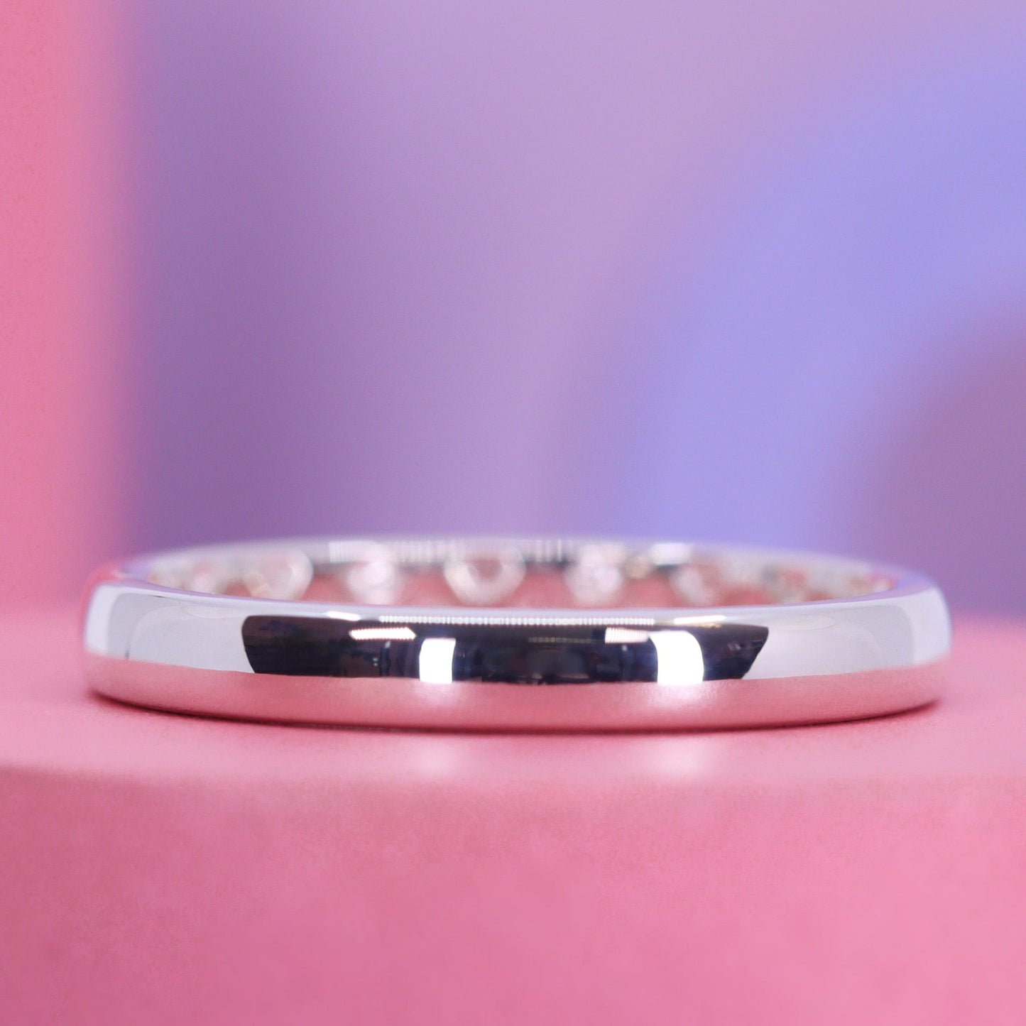 Patterned wedding ring with hidden honeycomb design