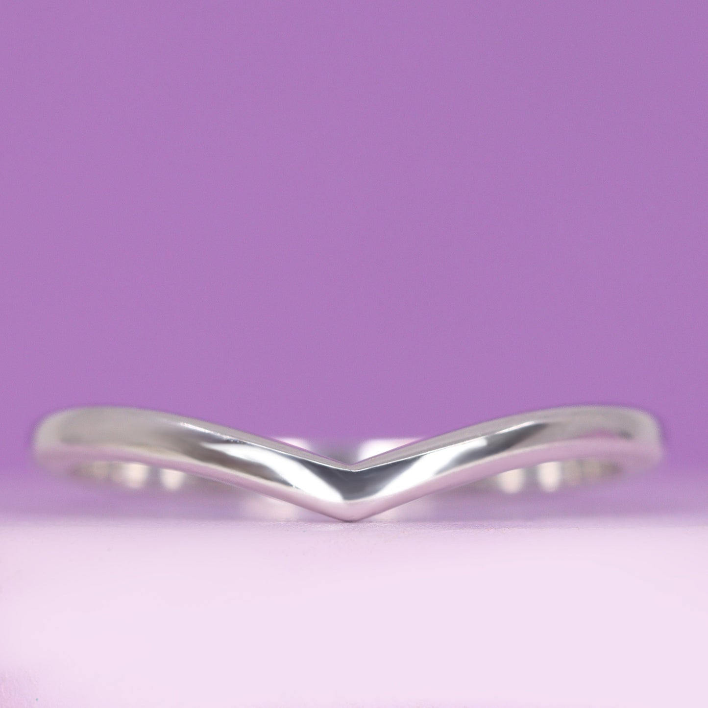 Simple platinum wishbone wedding ring